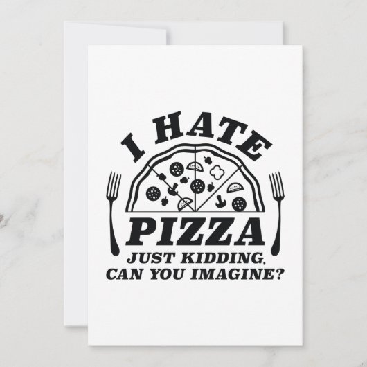 ピザなんて大嫌いだ想像 サンキューカード (正面)