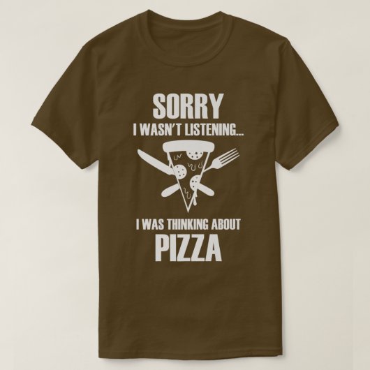ピザについて考える皮肉なピザ職人の言葉 Tシャツ (デザイン正面)