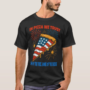 ピザに誓う 愛国的なスライス 7月4日のために Tシャツ