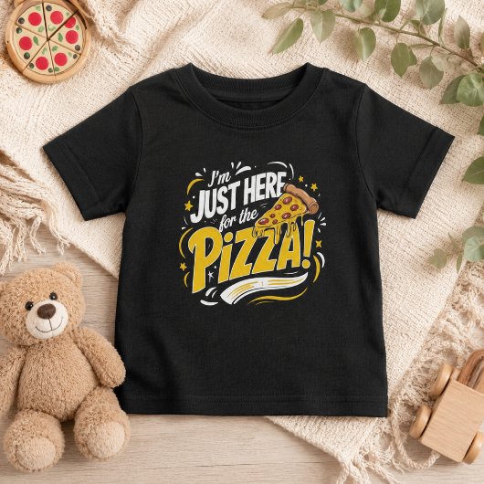 ピザのためにここに来たTシャツ | おもしろピザラブ ベビーTシャツ