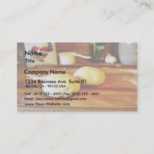 ピザのためのこね粉 名刺 (正面)