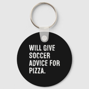 ピザのためのサッカーアドバイスをするよ 面白い サッカー コーチ キーホルダー