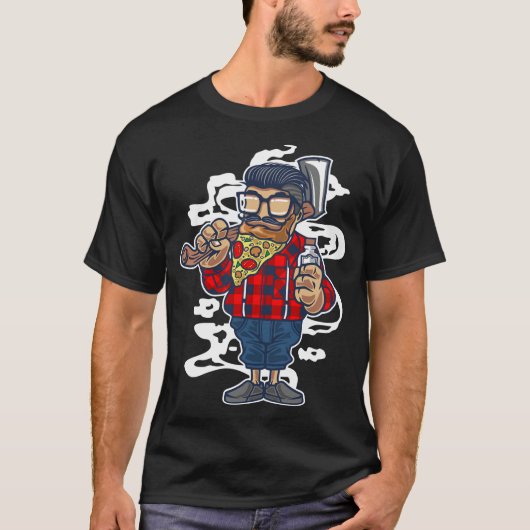 ピザのひげ Tシャツ (正面)