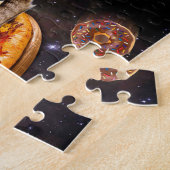 ピザのアイス食べ物に猫が乗る ジグソーパズル (側面)