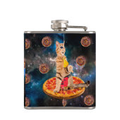 ピザのアイス食べ物に猫が乗る フラスク (裏面)