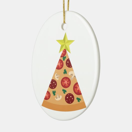 ピザのクリスマスツリーおもしろい セラミックオーナメント (左)