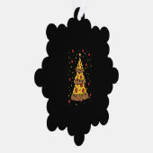 ピザのクリスマスツリーのライトクリスマス男の子 オーナメントカード (右)