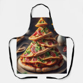 ピザのクリスマスツリー エプロン (正面)