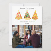 ピザのクリスマスファミリー写真 シーズンカード (正面)