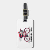 ピザのサイクリストに燃料を供給される ラゲッジタグ (正面縦)