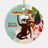 ピザのシェフはジャンクフード料理 セラミックオーナメント (正面)