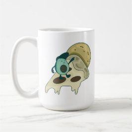 ピザのスライスに緑のアボカドサーフィン コーヒーマグカップ