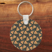 ピザのスライスの背景 キーホルダー (正面)