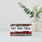 ピザのスライスを1つ無料でもらう ロイヤリティカード (スタンド正面)