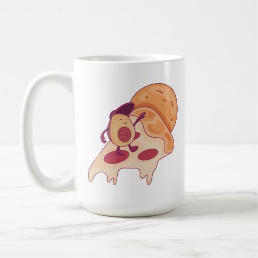 ピザのスライス上のアボカドサーフィンサマーバージョン コーヒーマグカップ (左)