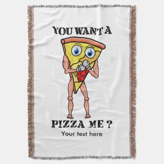 ピザのスライス着用ボクシング手袋 スローブランケット (正面縦)