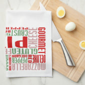 ピザのチャット キッチンタオル (四つ折り)