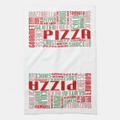 ピザのチャット キッチンタオル (縦)