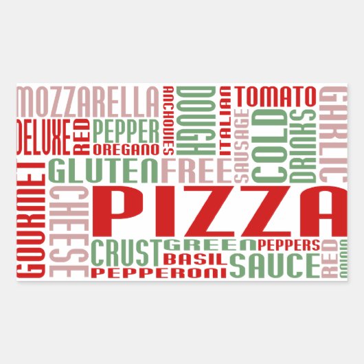 ピザのチャット 長方形シール (正面)