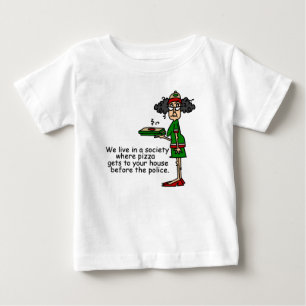 ピザのデリバリーユーモア ベビーTシャツ