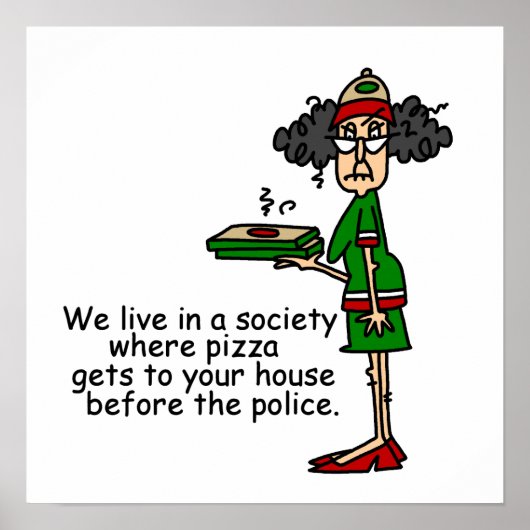 ピザのデリバリーユーモア ポスター (正面)