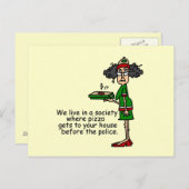 ピザのデリバリーユーモア ポストカード (正面/裏面)