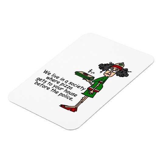 ピザのデリバリーユーモア マグネット (左側)