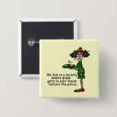 ピザのデリバリーユーモア 缶バッジ (正面&裏面)