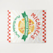 ピザのパーティー誕生日の背景の看板 タペストリー (正面(横))