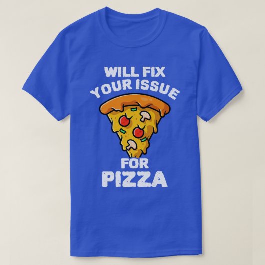 ピザのピザの問題を食べ見るイタリアン Tシャツ (デザイン正面)