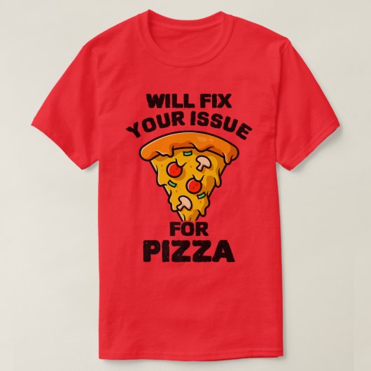 ピザのピザの問題を食べ見るイタリアン Tシャツ (デザイン正面)
