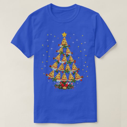 ピザのファーストフード愛好家クリスマスギフトピザクリスマストTr Tシャツ (デザイン正面)