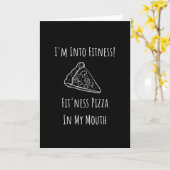 ピザのフィットネスが口に入る カード (黄色い花)