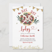 ピザのベビーシャワー招待状 招待状 (正面)