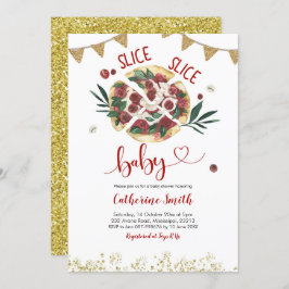 ピザのベビーシャワー招待状 招待状