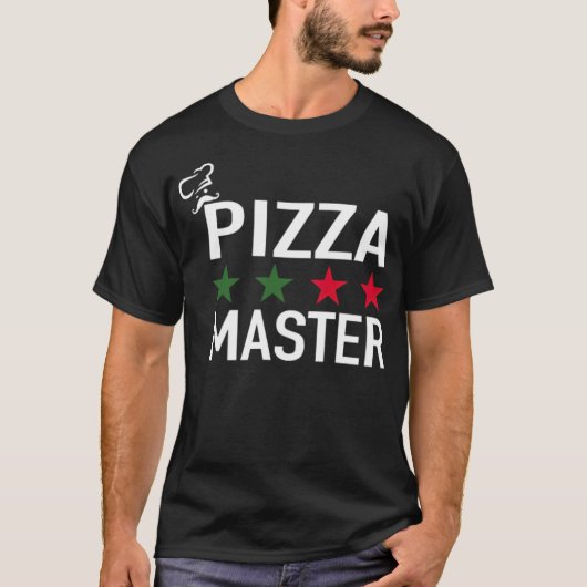 ピザのマスターピザシェフのイタリアン海賊焼いた食べ物 Tシャツ (正面)