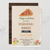 ピザのリハーサルディナー テーマの招待状 招待状 (正面/裏面)
