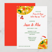 ピザのリハーサルディナー 招待状 (正面/裏面)