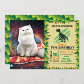 ピザの上の白猫 招待状 (正面/裏面)