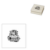 ピザの中で我々は耳を傾ける ラバースタンプ (押印)