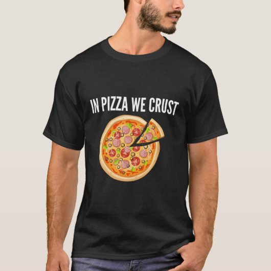 ピザの中で我々は耳を傾ける Tシャツ (正面)