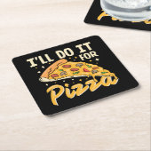 ピザの代わりにしよう スクエアペーパーコースター (アングル)