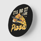 ピザの代わりにしよう ラウンド壁時計 (傾斜)