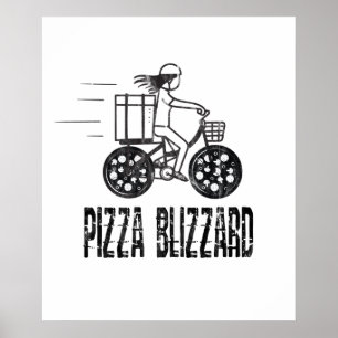 ピザの吹雪バイク配達員 ポスター