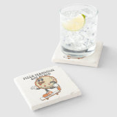 ピザの完璧さ、一口で噛む ストーンコースター (横)