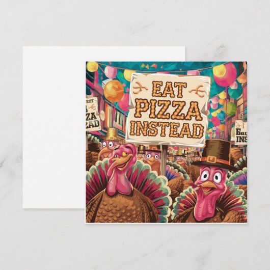 ピザの感謝祭 招待状 (正面/裏面)