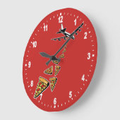 ピザの戦争は終わりだ ラージ壁時計 (傾斜)