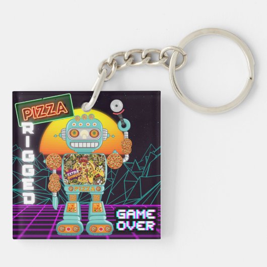 ピザの折り曲げ – ゲームオーバー キーホルダー (裏面)