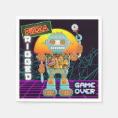 ピザの折り曲げ – ゲームオーバー スタンダードカクテルナプキン (正面)