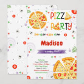 ピザの招待 招待状 (正面/裏面)